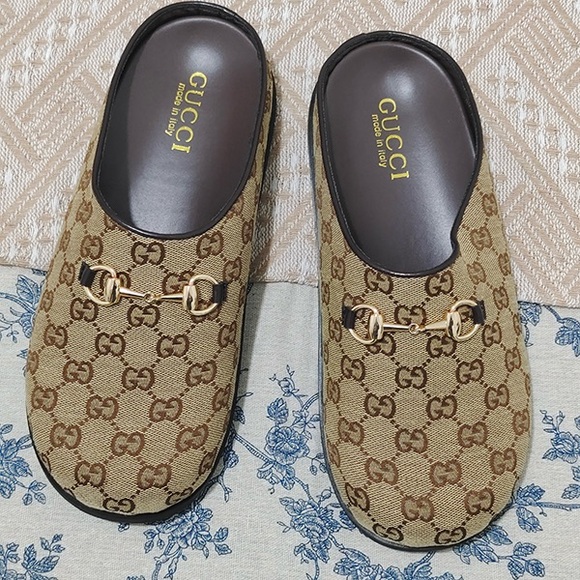 Gucci GG Jacquard Horsebit Mule Slippers - Picture 2 of 8